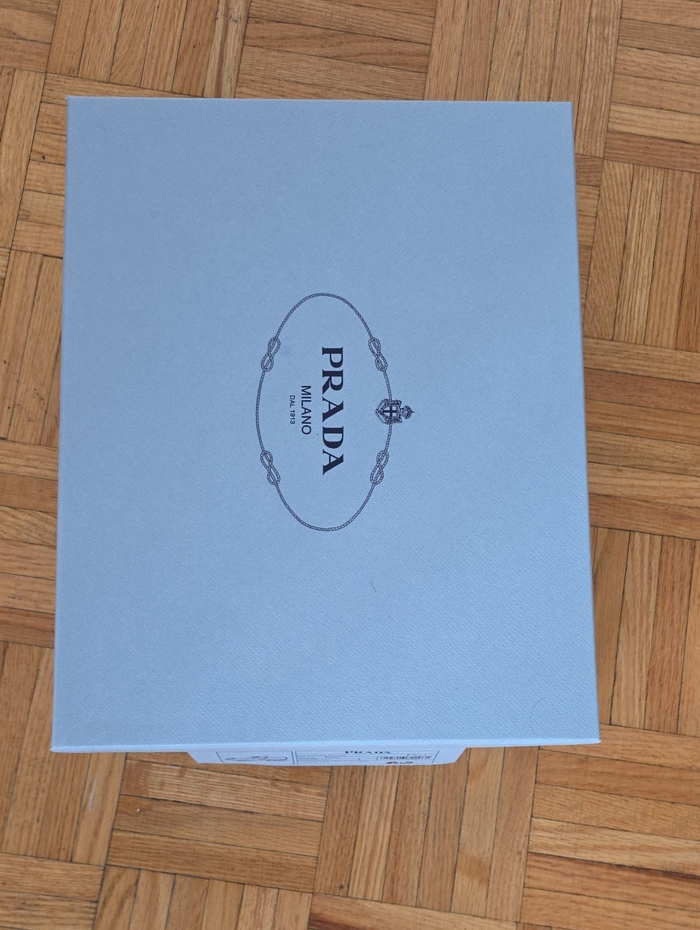 Authentic Prada Light Blue Loafer Box ( 10" x 13" x5" )
